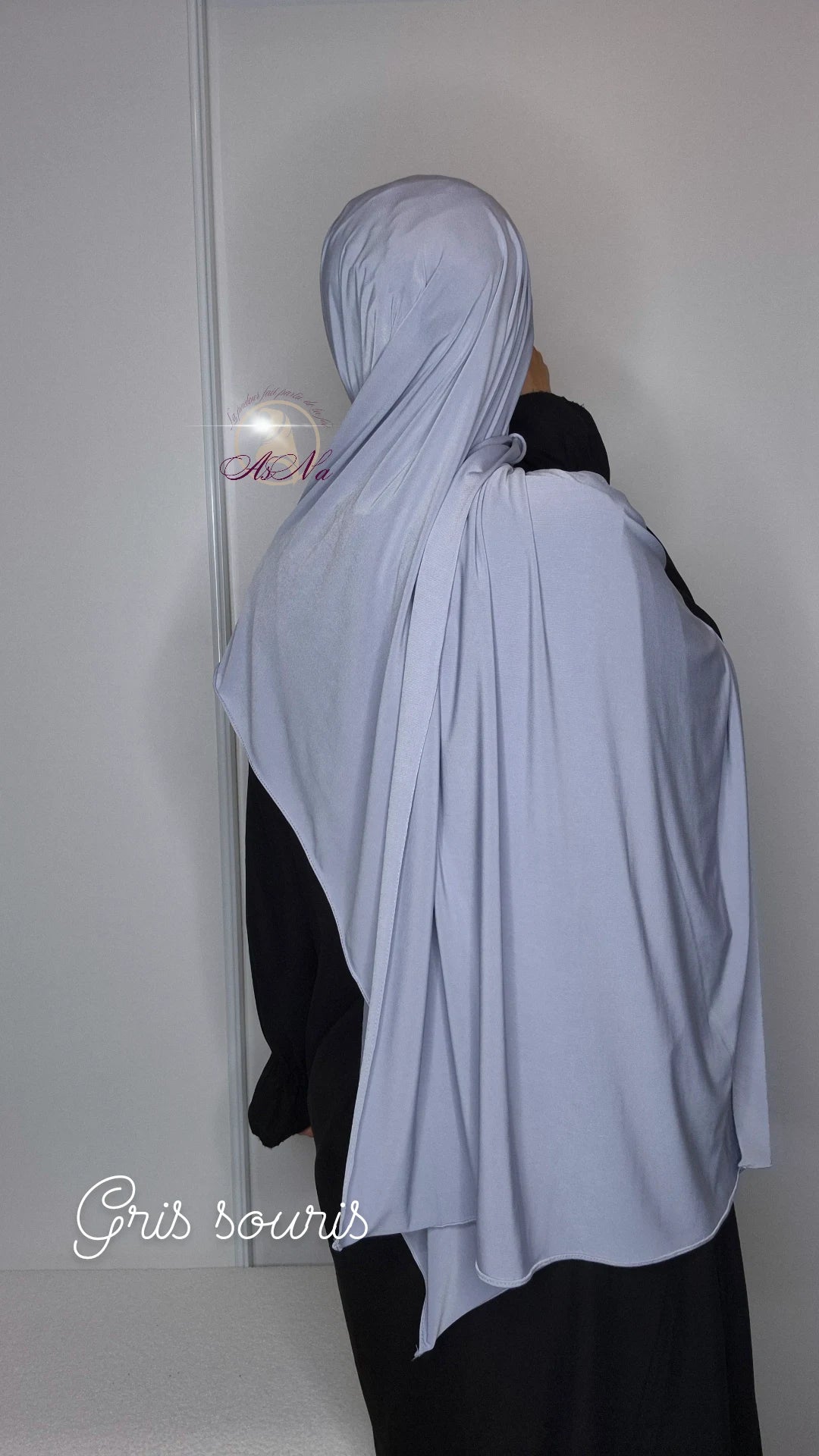 Hijab Jersey Premium Sedef Gris souris