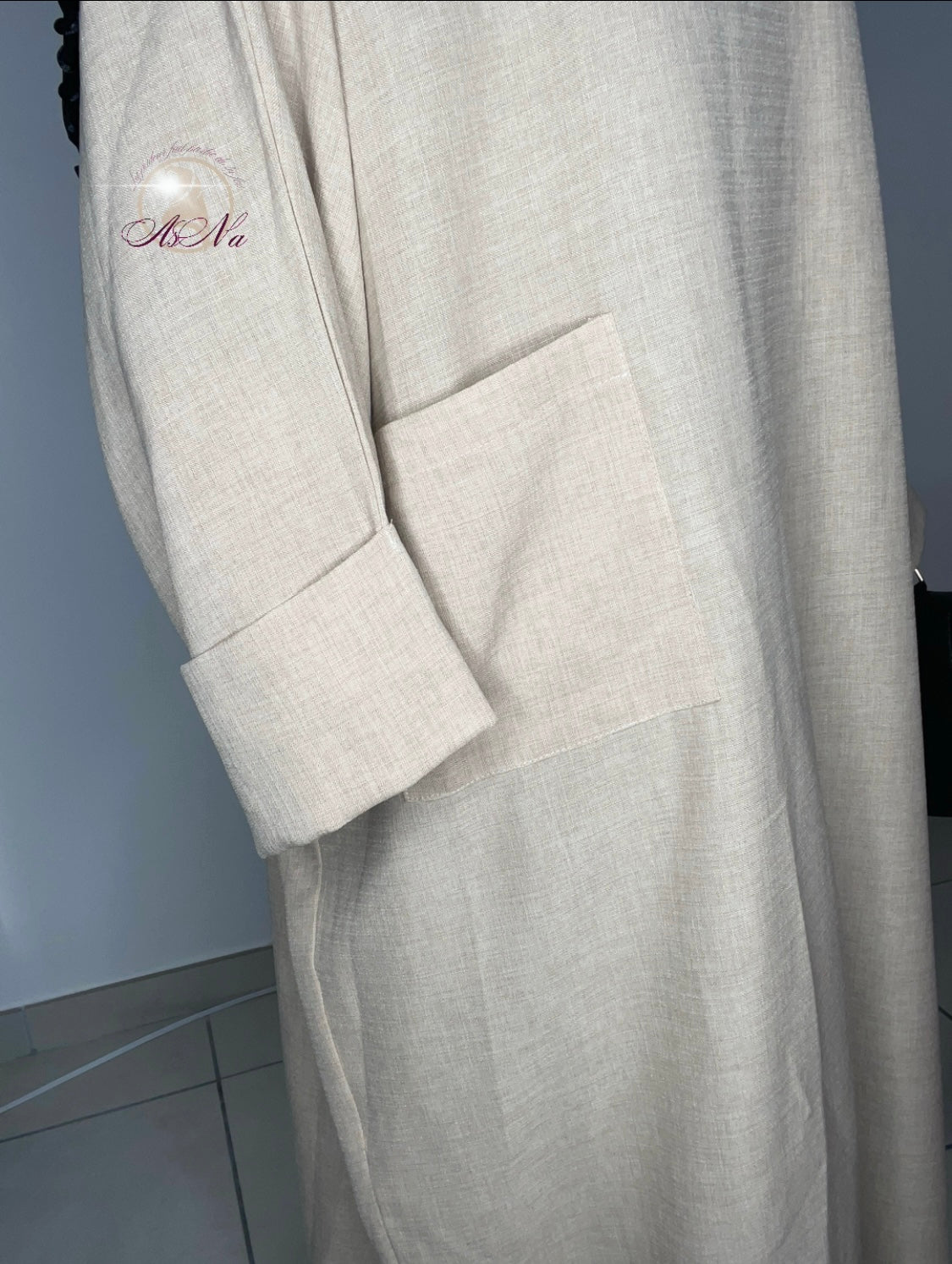 Abaya oversize effet lin