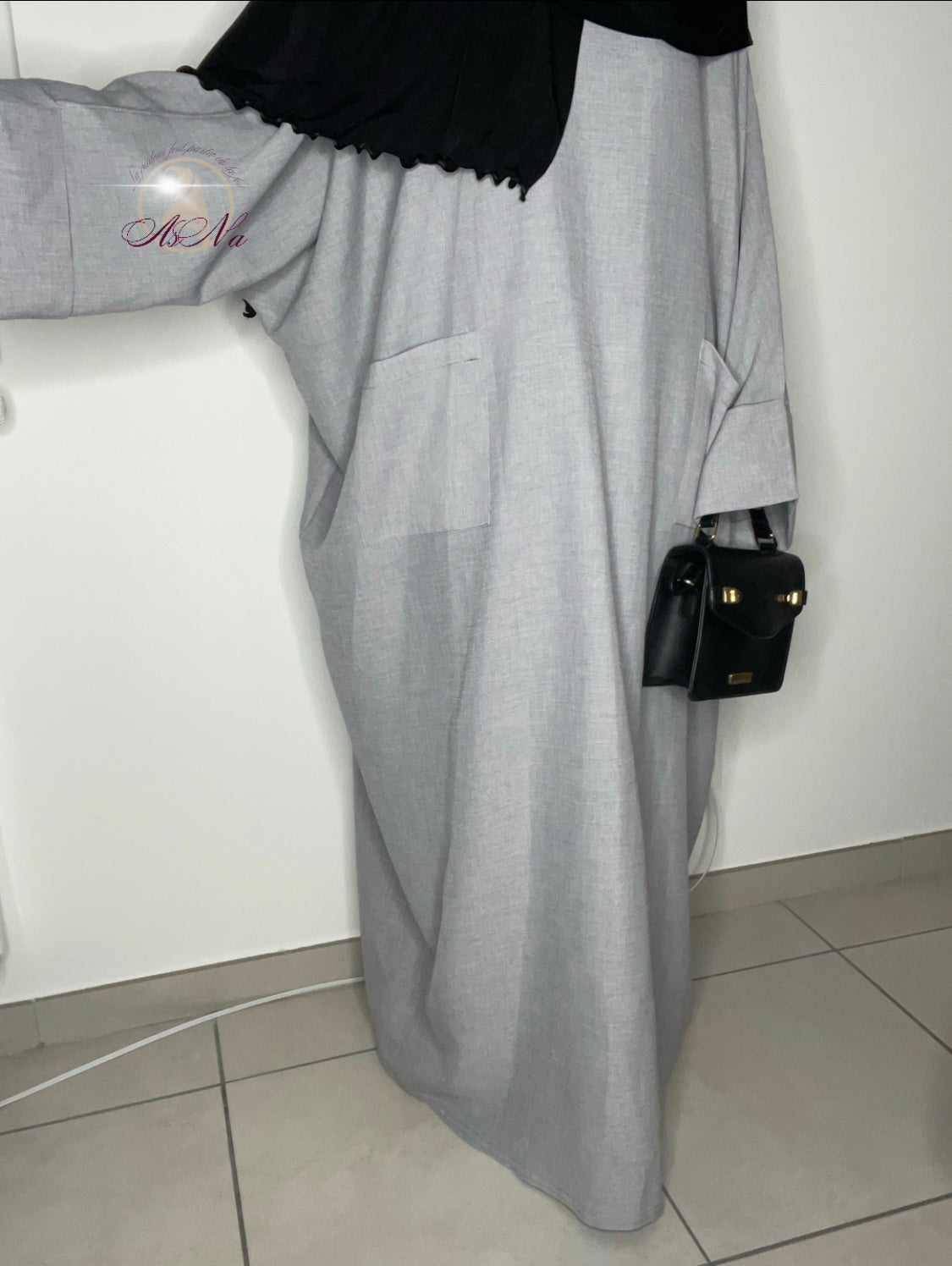 Abaya oversize effet lin