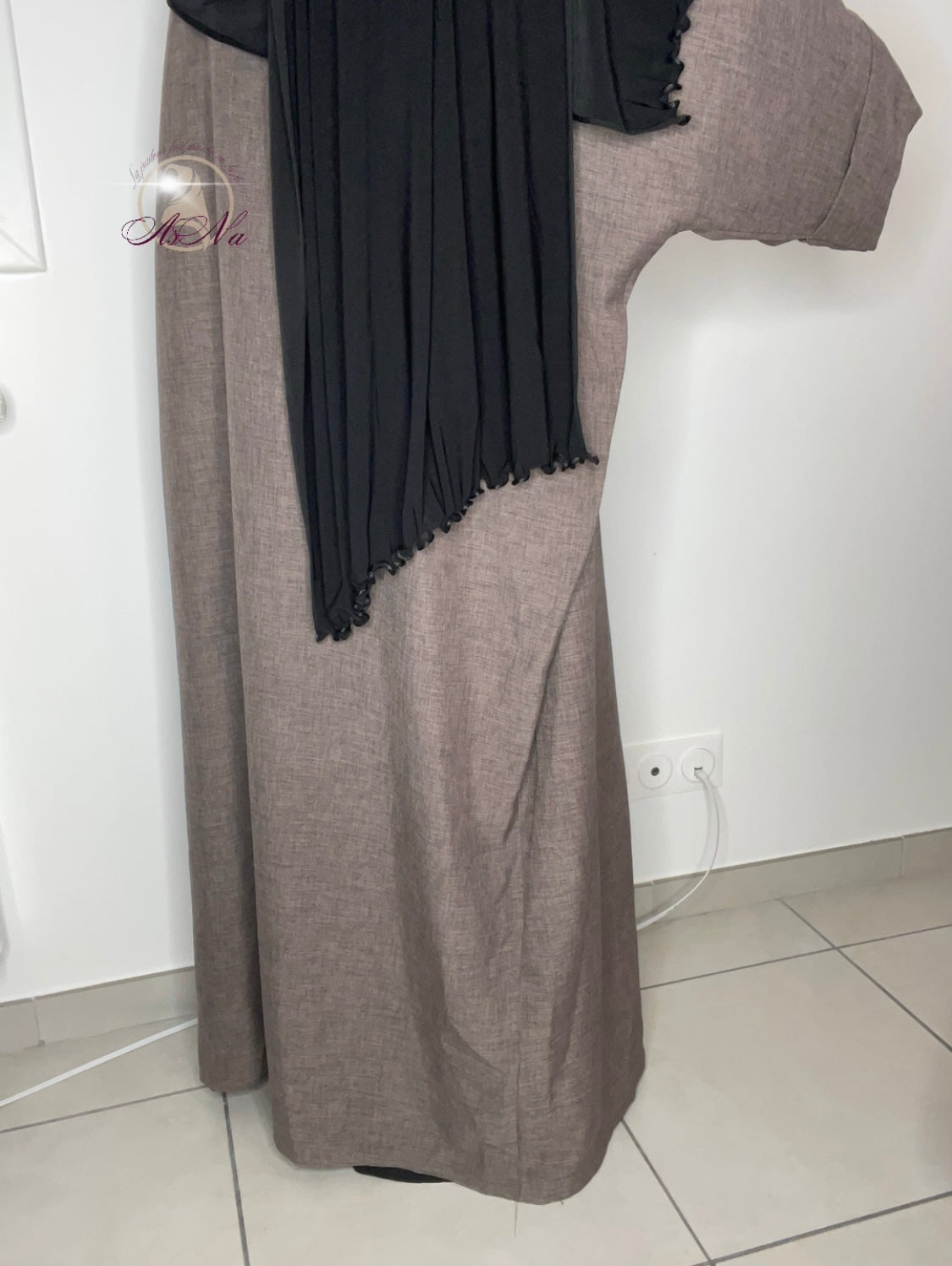 Abaya oversize effet lin
