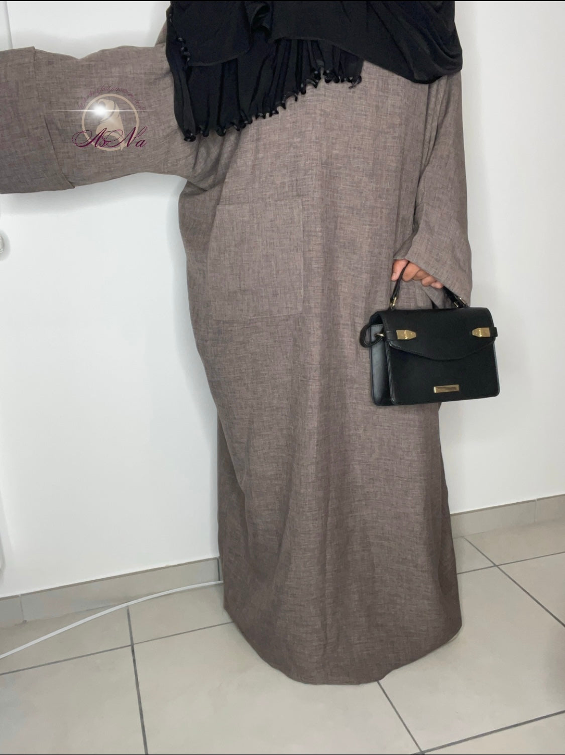 Abaya oversize effet lin