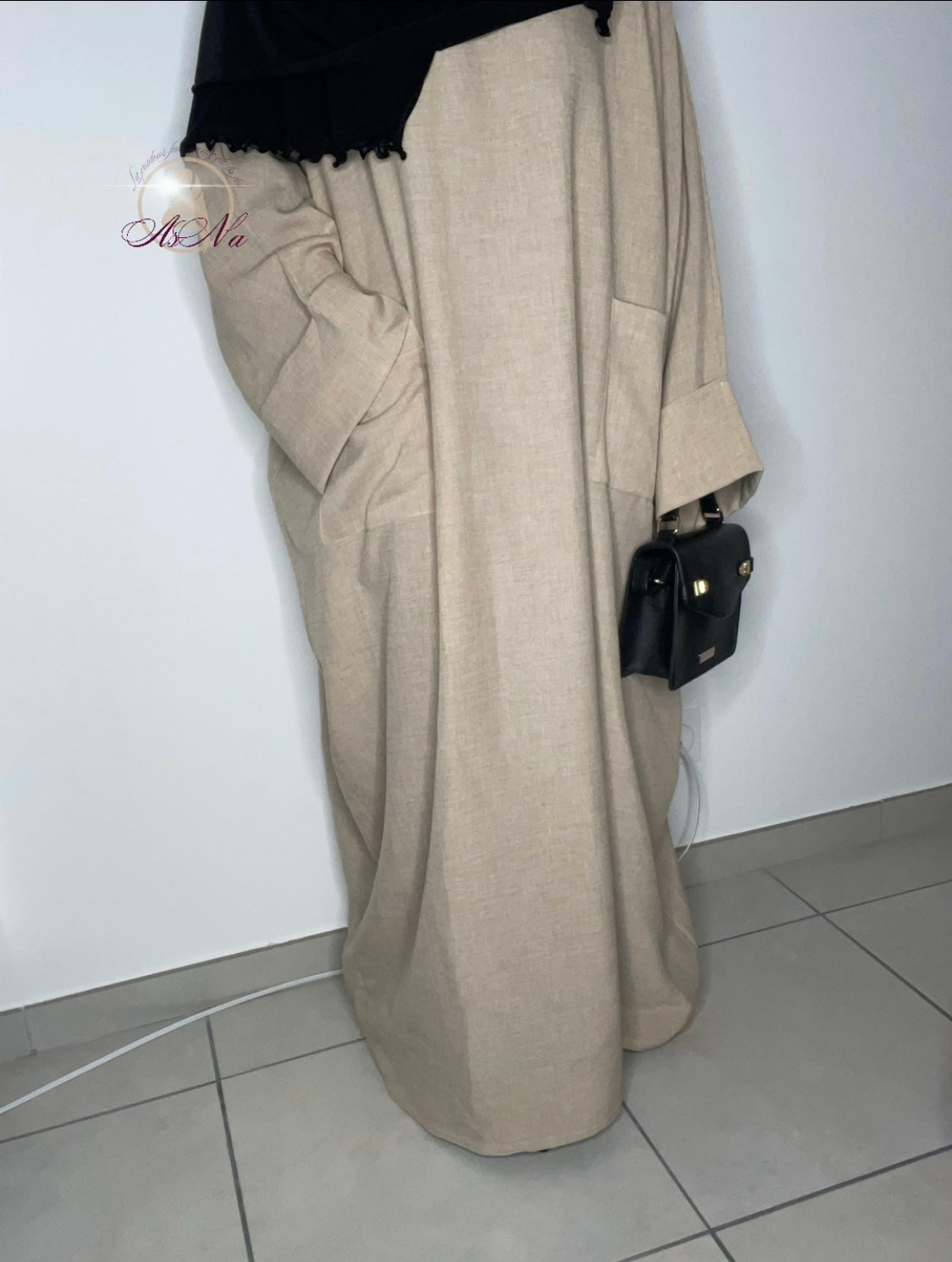 Abaya oversize effet lin