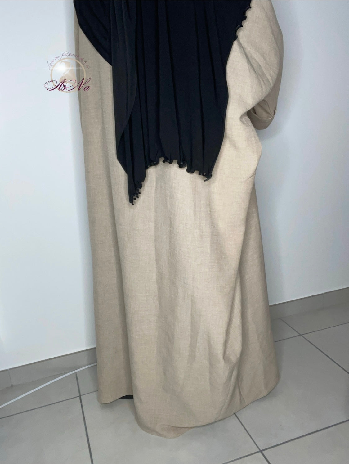 Abaya oversize effet lin