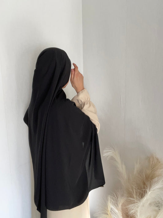 Hijab soie de médine NOIR