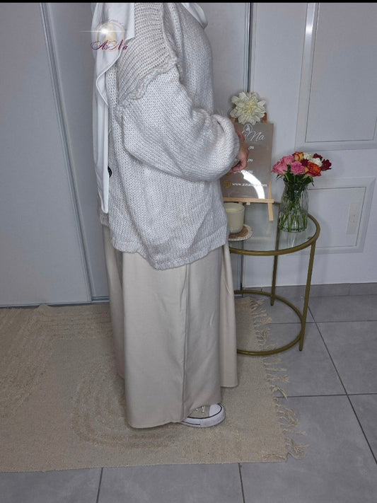 Pull Oversize taupe Clair