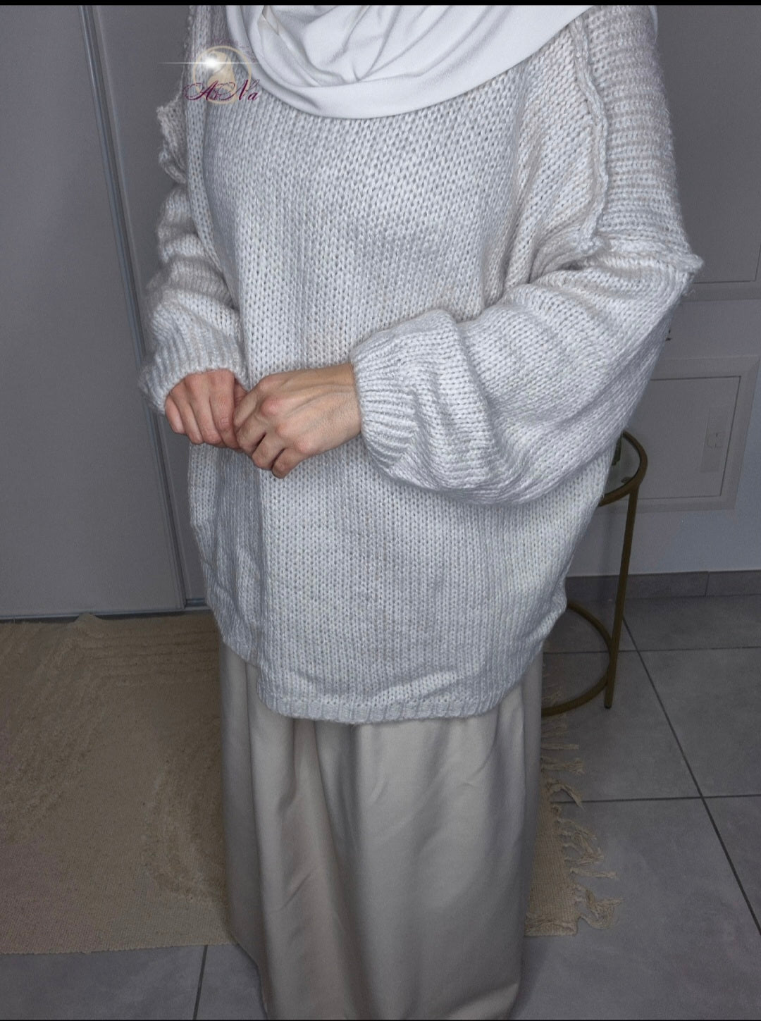Pull Oversize taupe Clair
