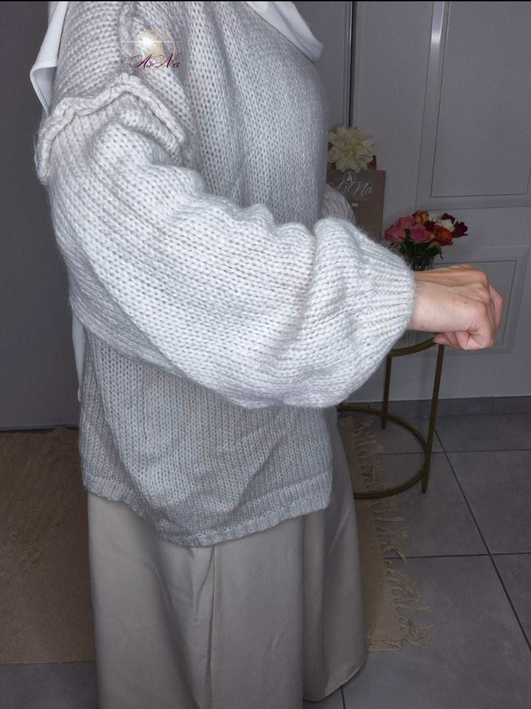 Pull Oversize taupe Clair