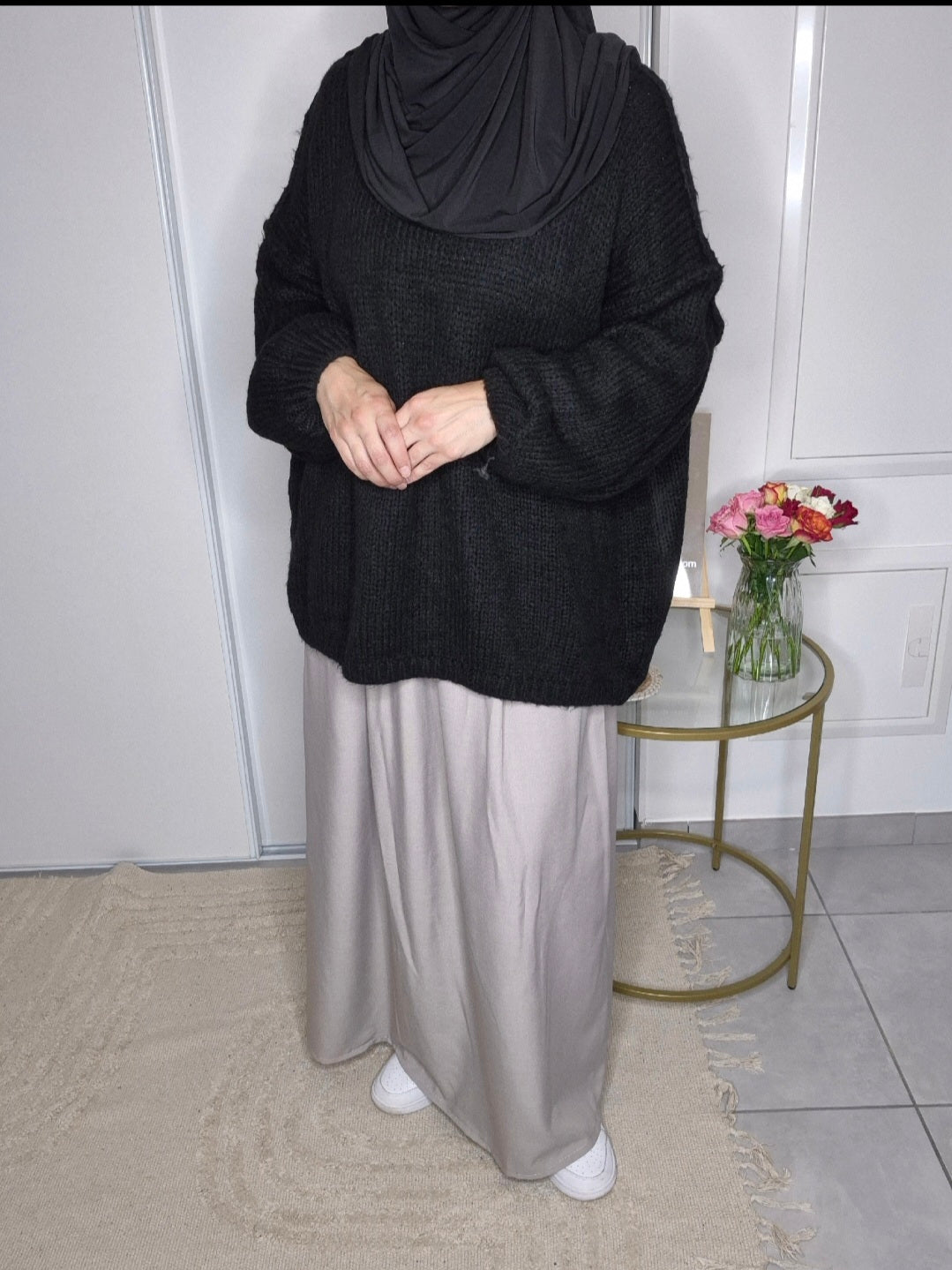 Pull Oversize taupe Clair