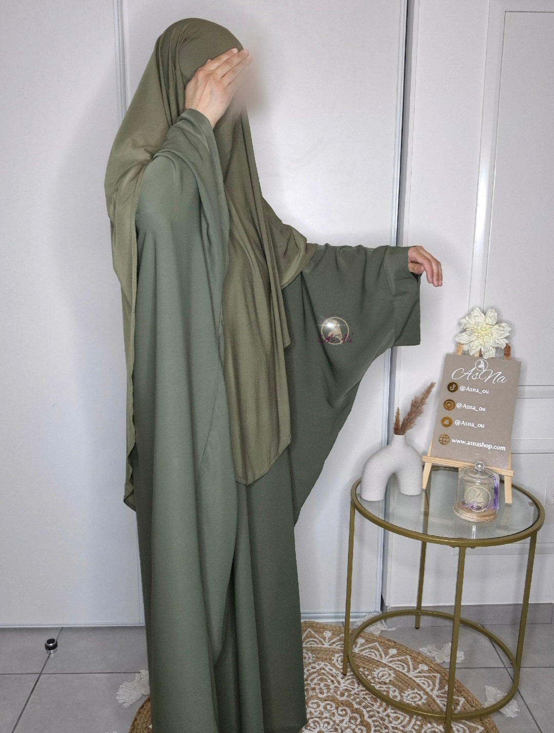 Khimar maxi jersey premium Kaki