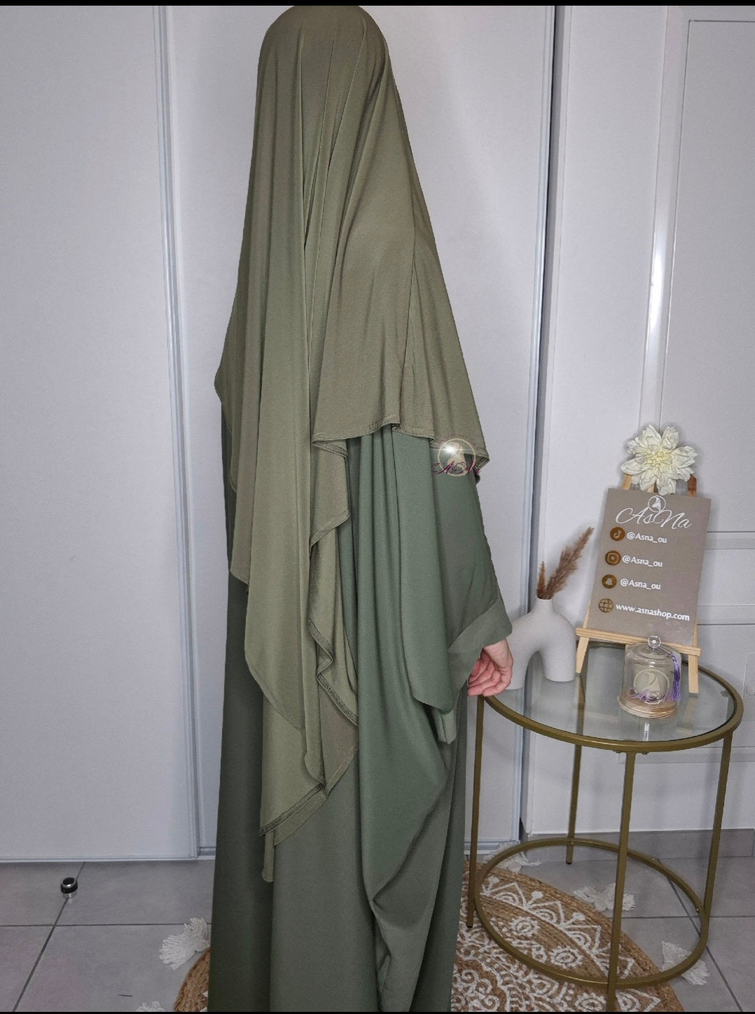 Khimar maxi jersey premium Kaki