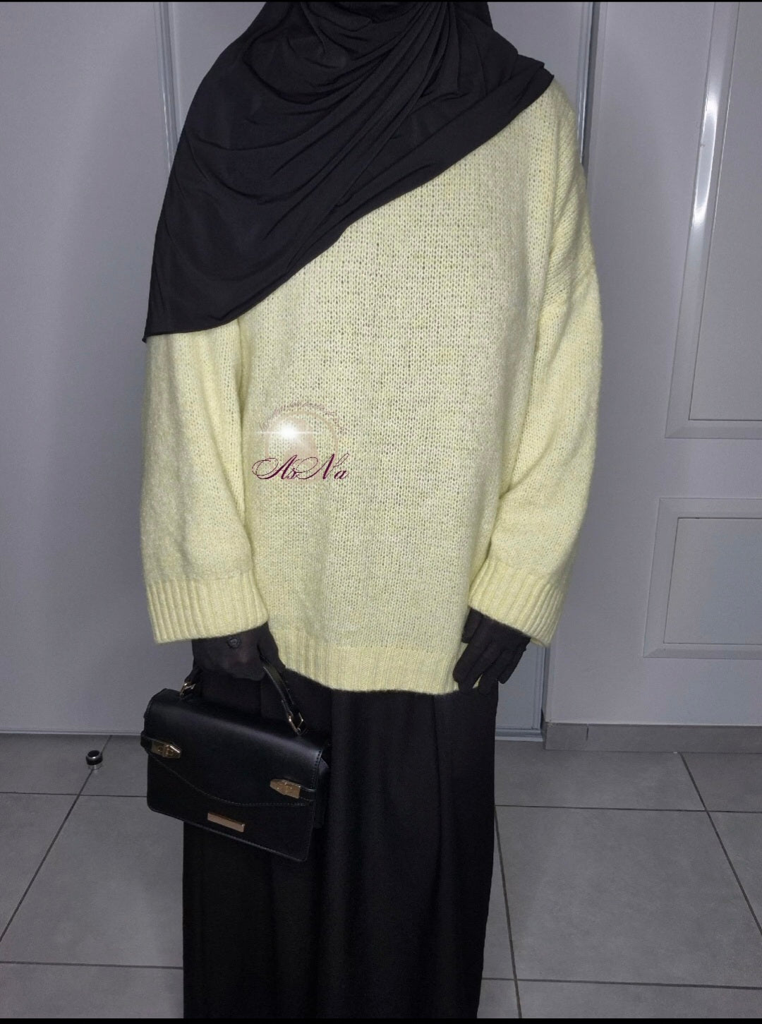 Pull jaune 38% de laine
