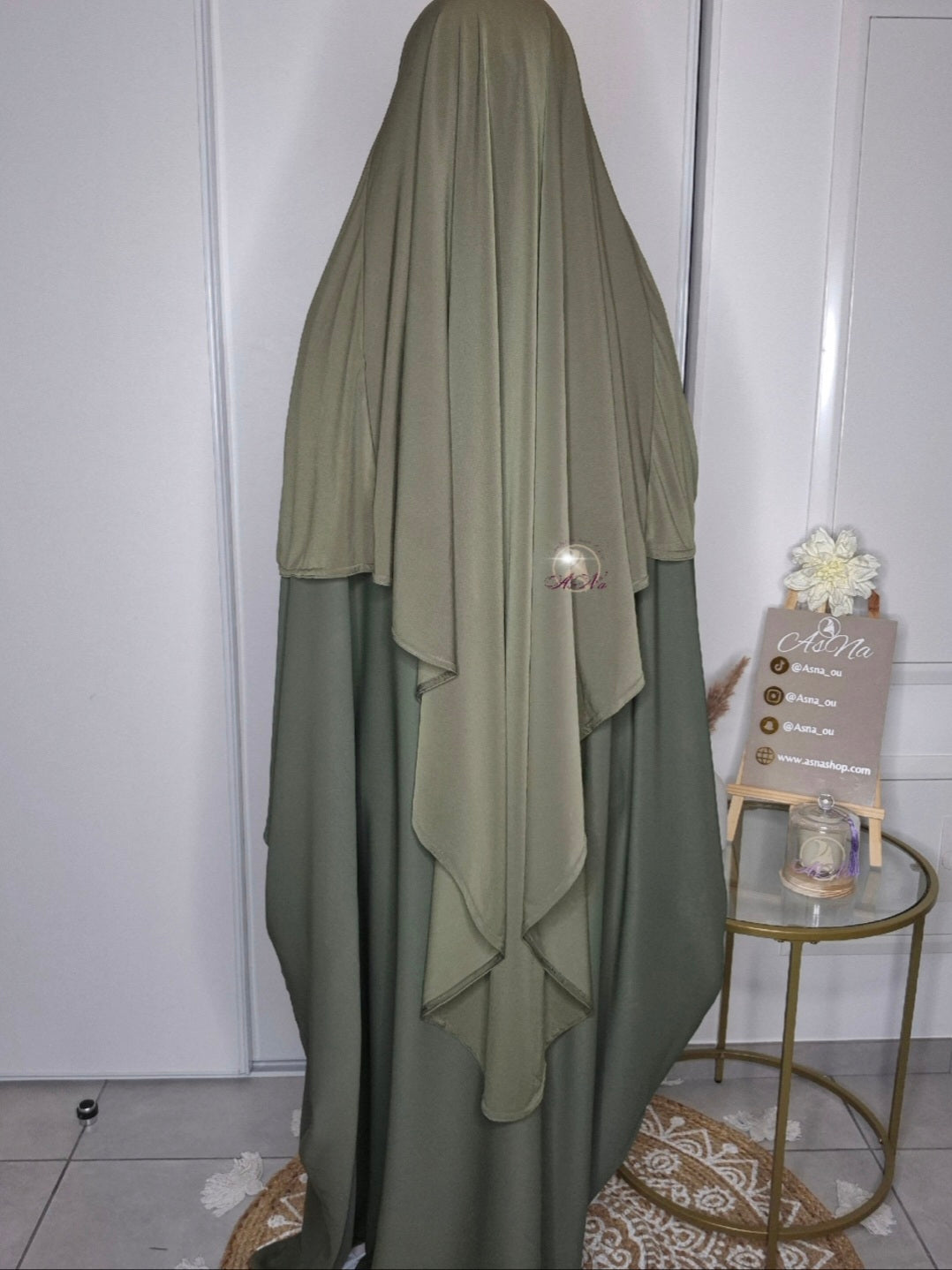 Khimar maxi jersey premium Kaki