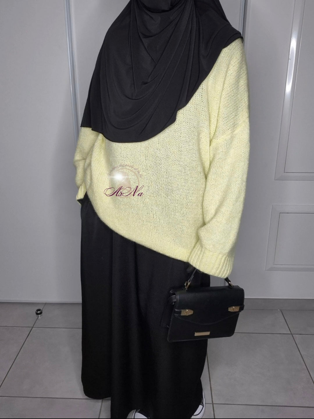 Pull jaune 38% de laine