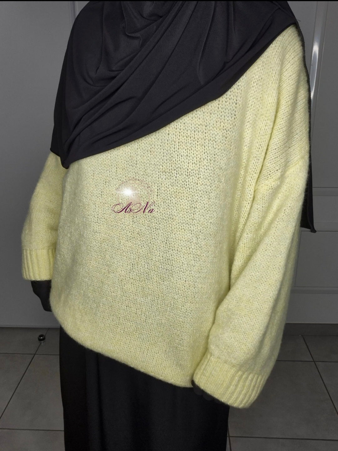 Pull jaune 38% de laine