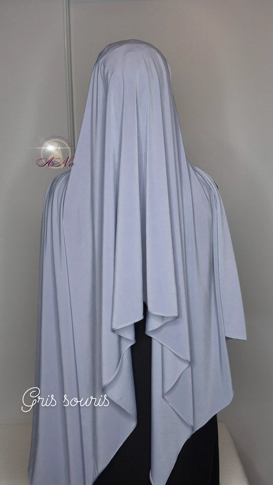 Hijab Jersey Premium Sedef Gris souris